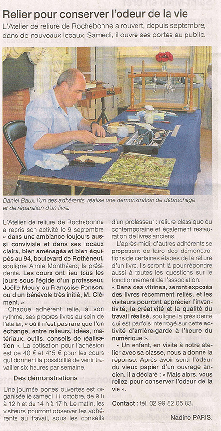 Ouest France 9 octobre 2021